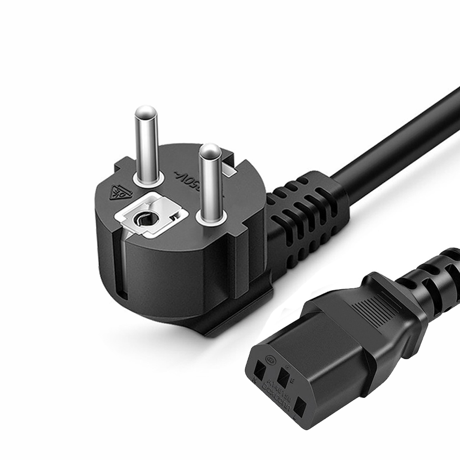 Schuko plug to IEC C13 power cord