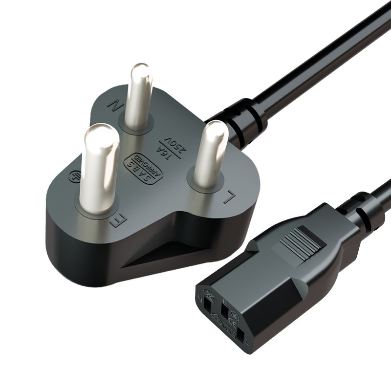 SABS 16A plug to IEC C13 power cord