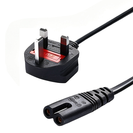 BS1363 plug to IEC C7 power cord