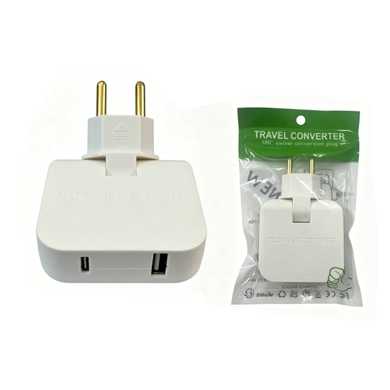 AJ-Z641  EU 2-Pin Converter with USB Ports