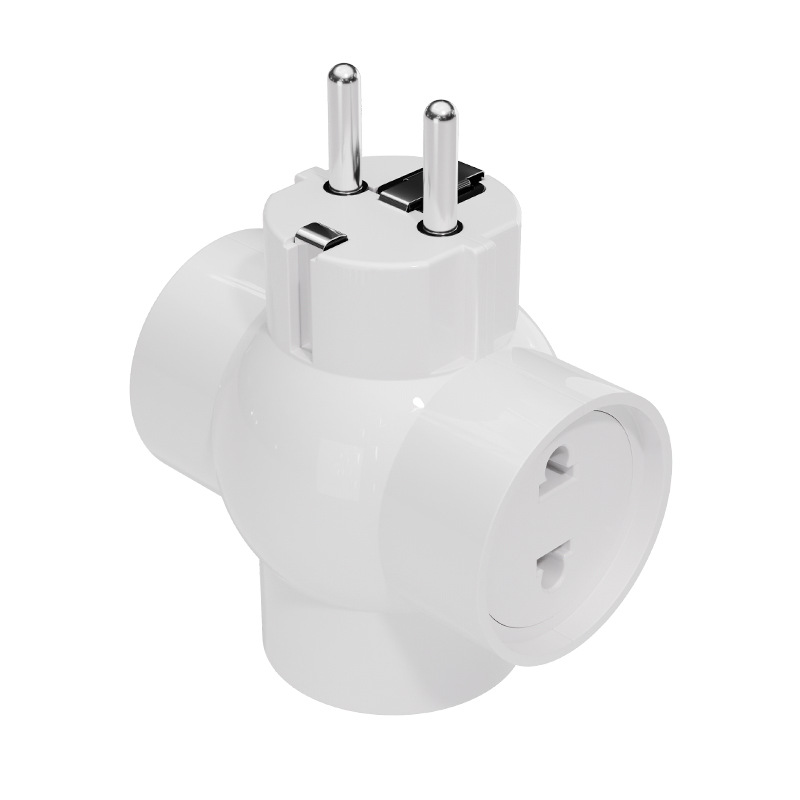 AJ-ZT01  EU Plug Adapter, 1 to 3 Outlets